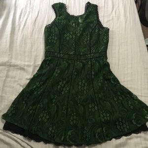 Olive/black lace fit & flare “adelyn rae” dress